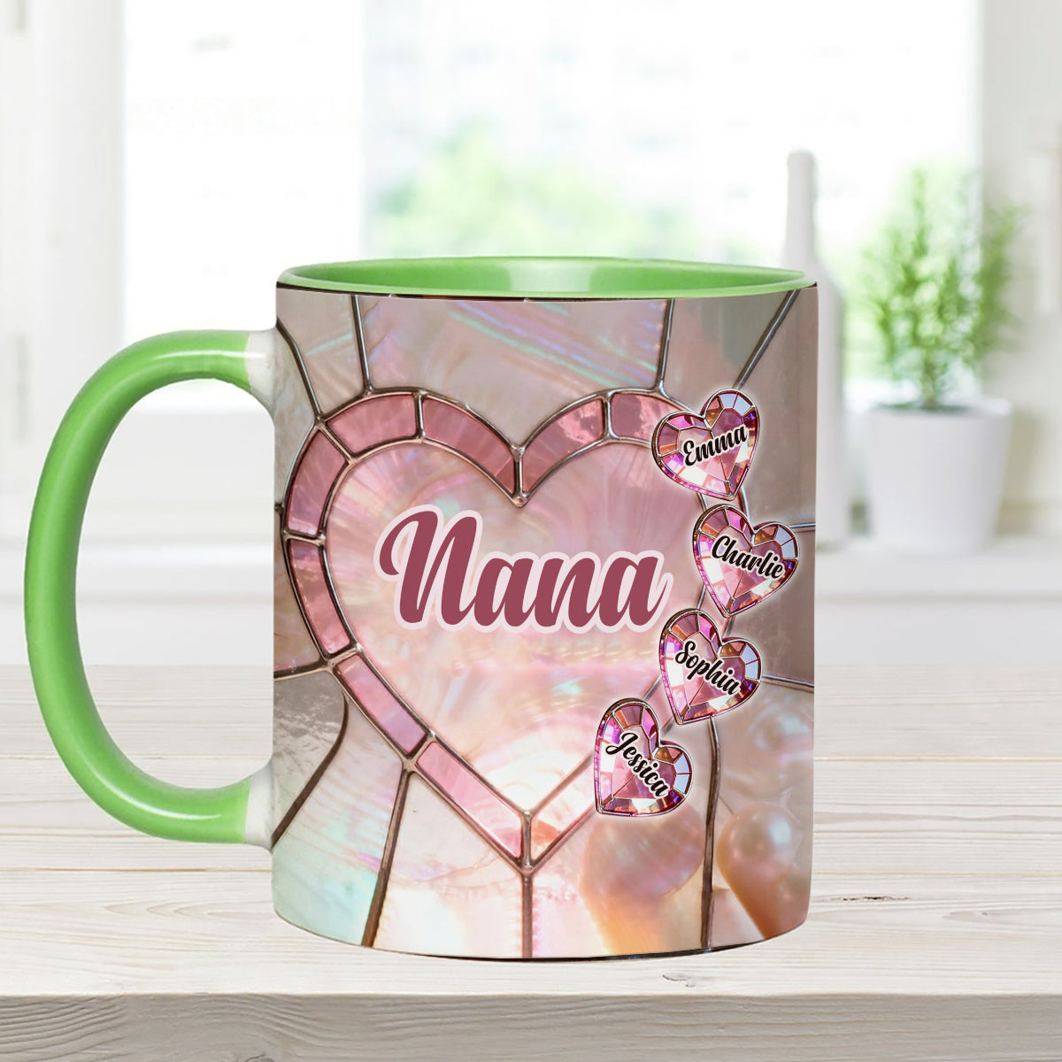 Blessed To Be Called Nana Mama Gigi Grandma - Personalized Grandma Set Accent Mug with Acrylic Stirrers