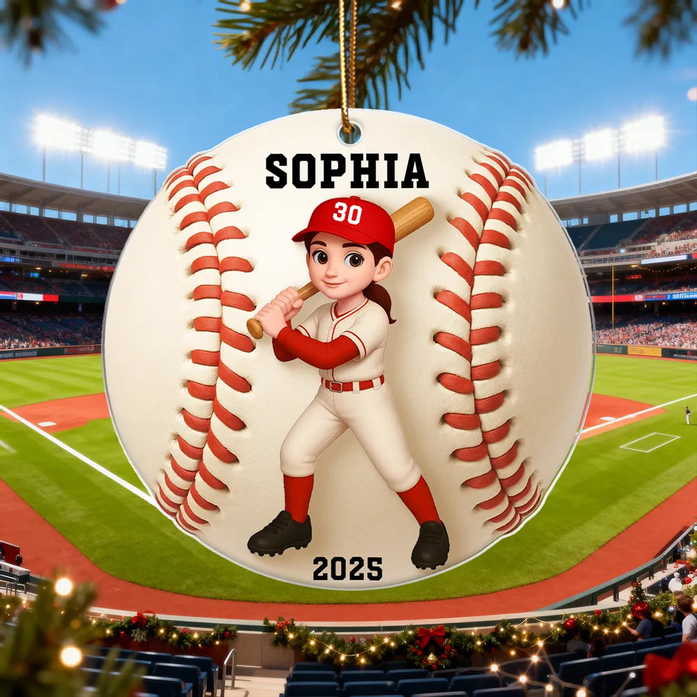Baseball-Themed Acrylic Ornament – vibrant design and premium feel, a fun personalized gift for Kids, Teens, or Baseball Lovers
