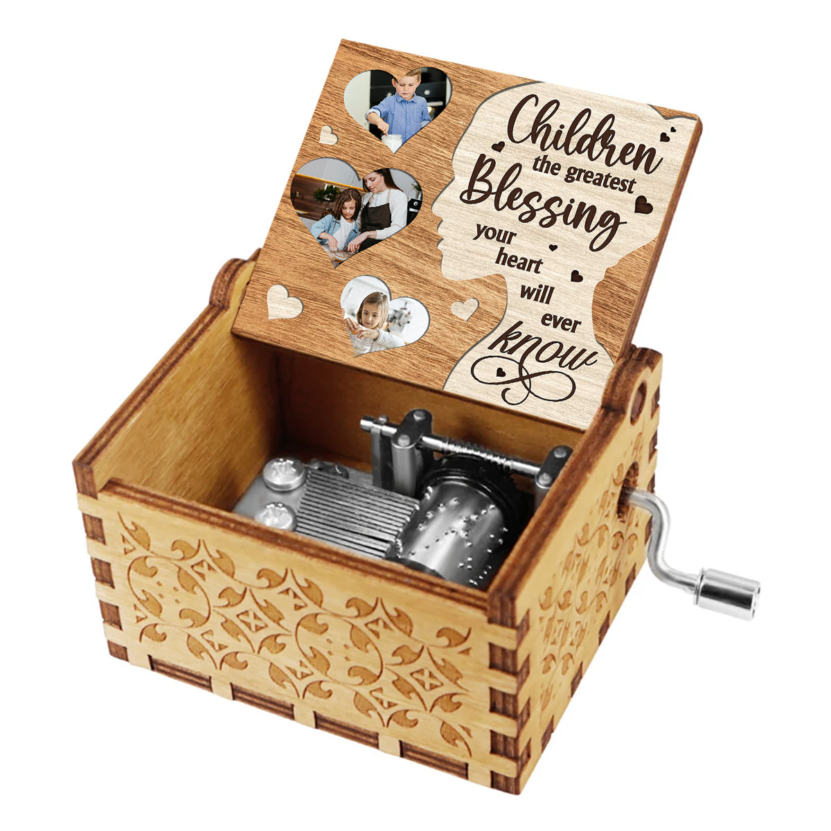 Greatest Blessing - Gift for grandma, mom - Personalized Hand Crank Music Box