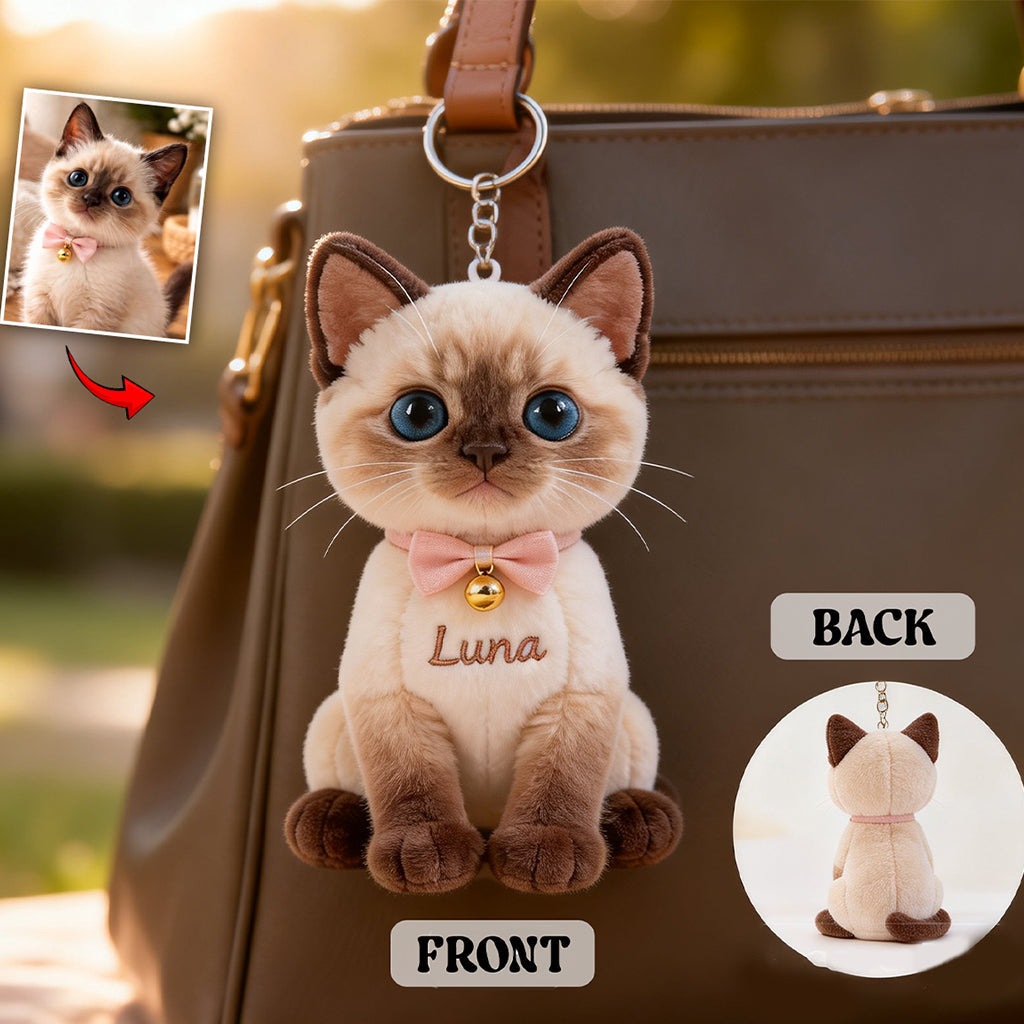 Always By My Side - Personalized Cat Plush Keychain
