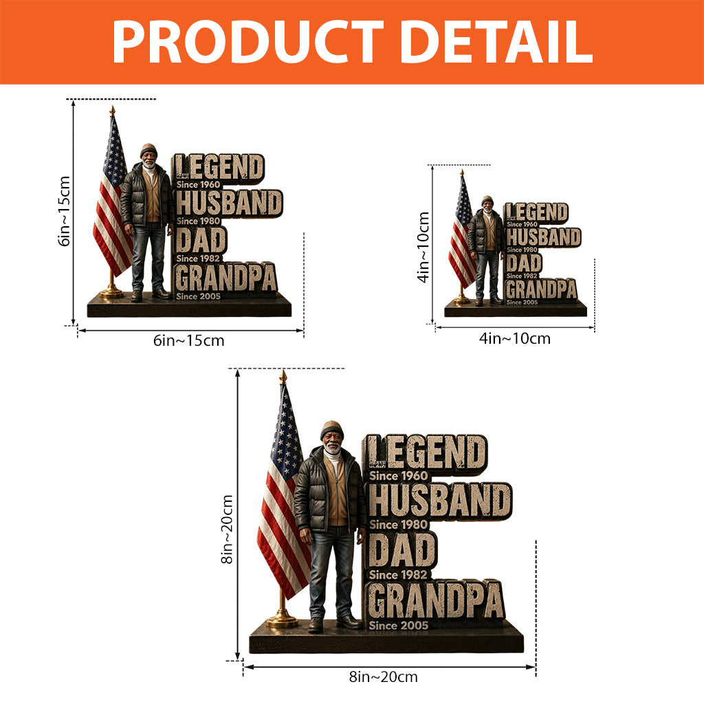 Legend Husband Dad Grandpa, Father's Day Gift - Personalized Grandpa Custom Shaped Acrylic Plaque