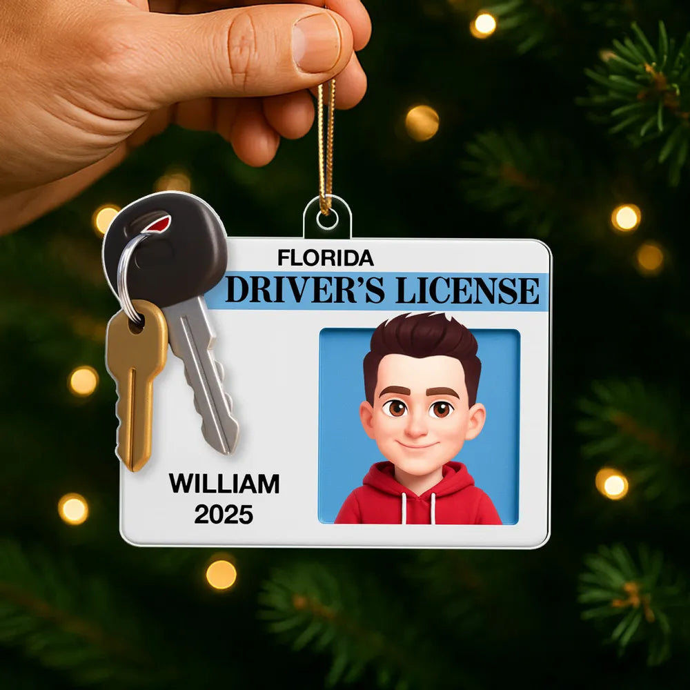 Acrylic Ornament for Car, Driver License Look with cartoon vibe, durable and cute, festive decor and creative gift for teens and friends