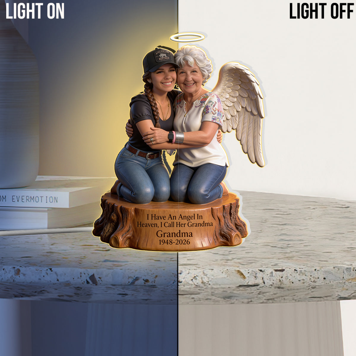 I Have An Angel In Heaven - Personalized Memorial Acrylic LED Night Light