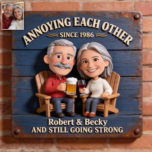 Everlasting Love - Personalized Couple 3D Printed Cut Metal Sign