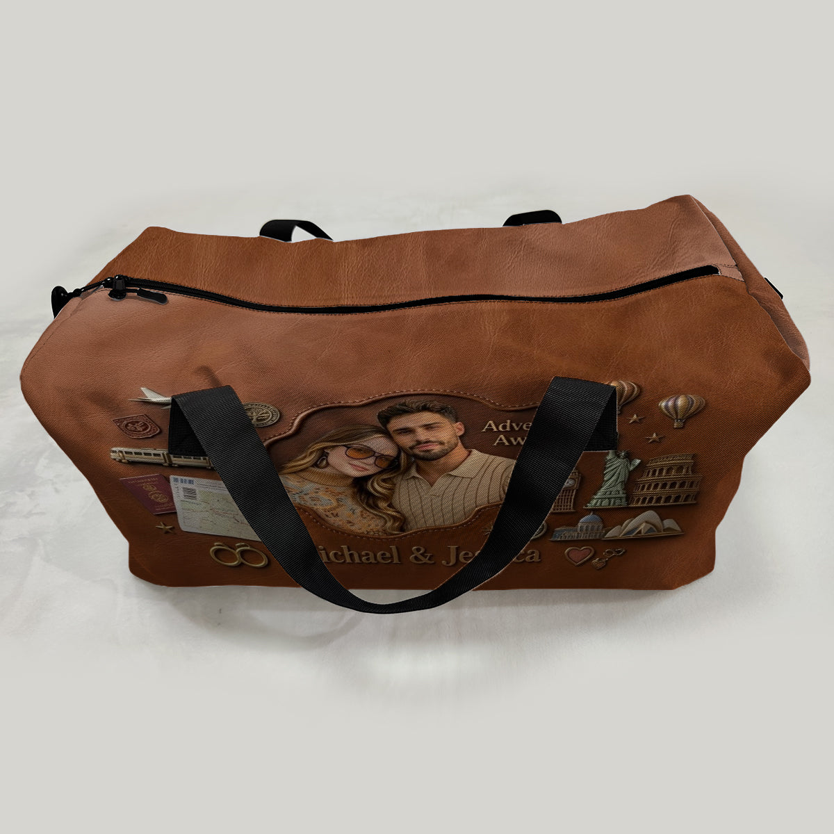 Adventure Awaits - Personalized Couple Duffle Bag