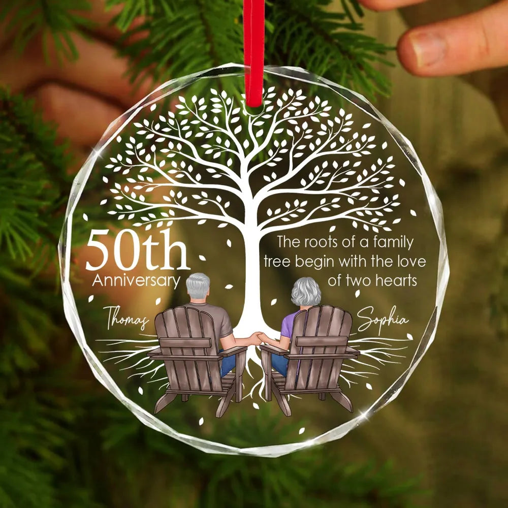 Crystal Ornament for Wedding Anniversary, Under the Family Tree, Symbol of Love, Gift-Ready Keepsake