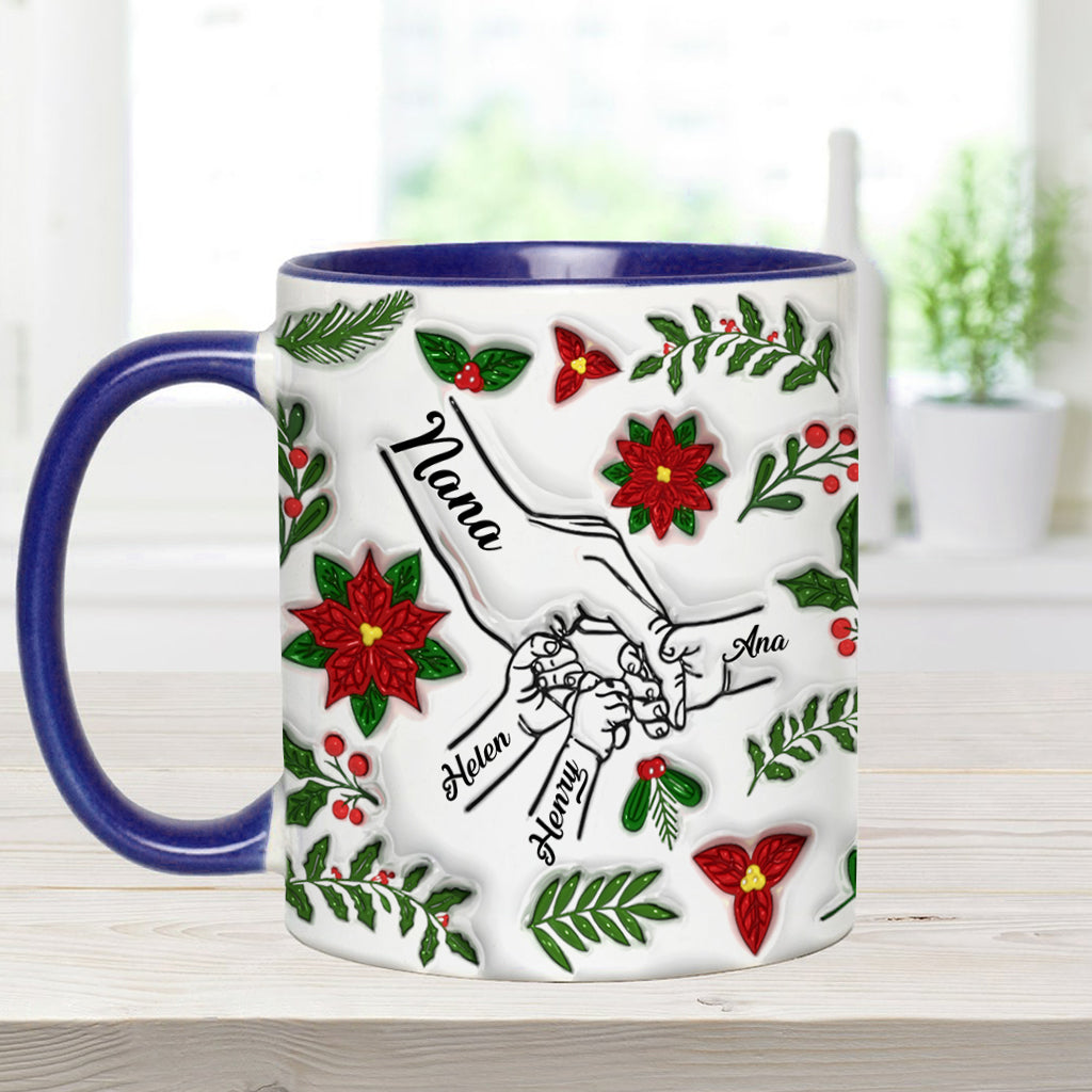 Hold My Hand, Hold My Heart - Personalized Grandma Accent Mug