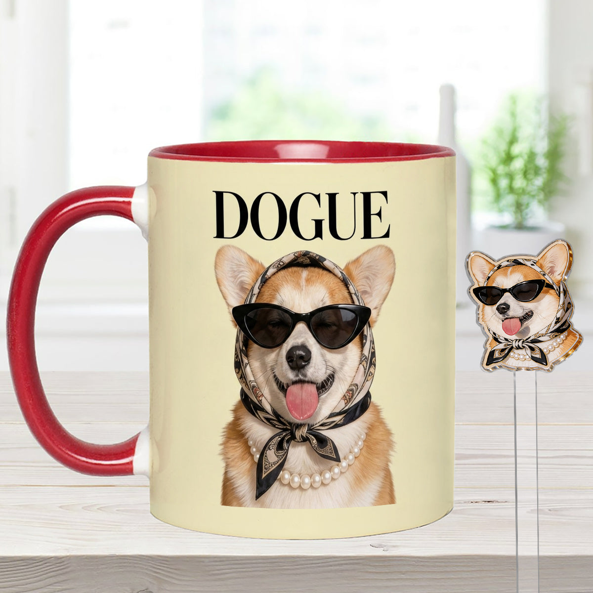 Funny Dog Lovers Gift - Personalized Dog Set Accent Mug with Acrylic Stirrers