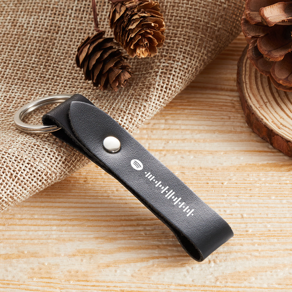Custom Music Code Leather Music Code Leather Keychain - gift for anyone - Personalized Keychain