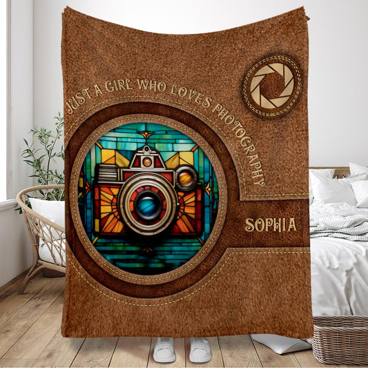Just A Girl Who Loves Photography - Personalized Photography Blanket