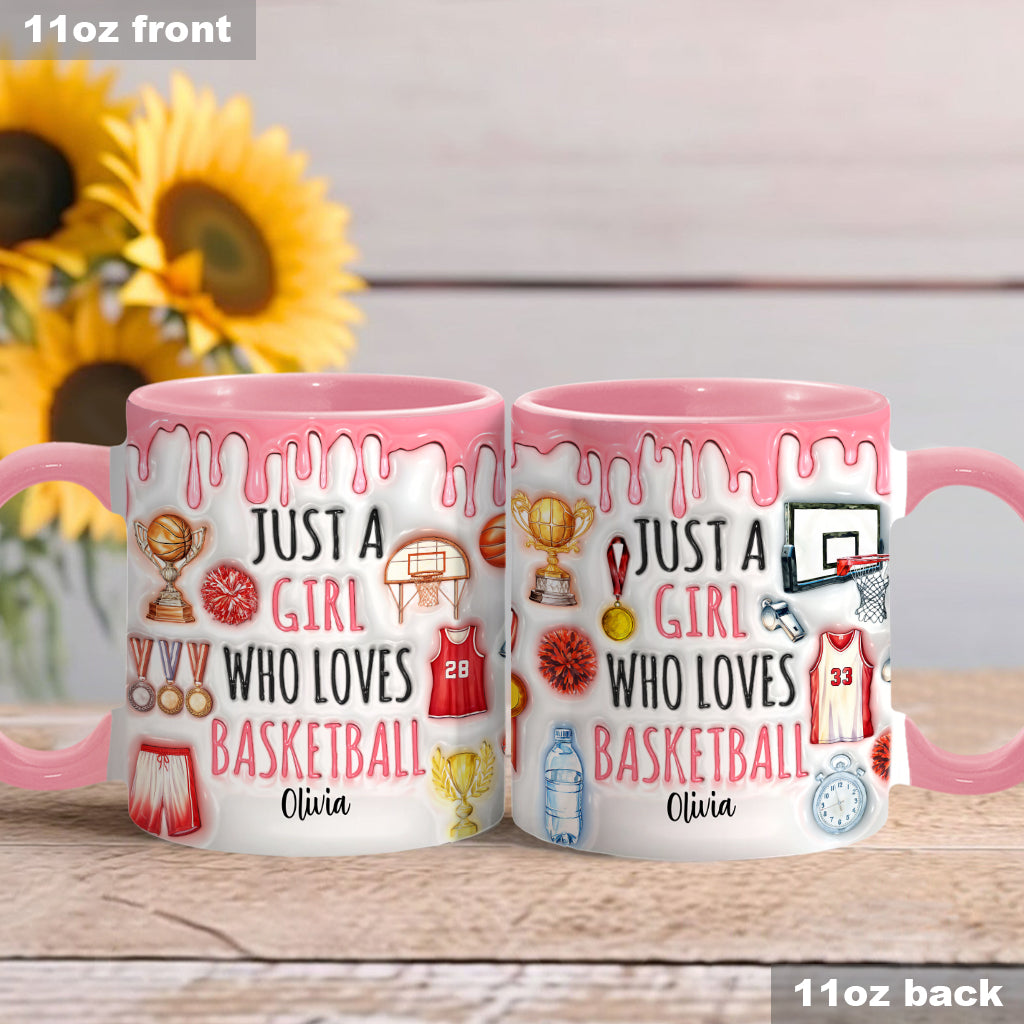 Just A Boy/A Girl Who Loves Basketball - Personalized Basketball Accent Mug