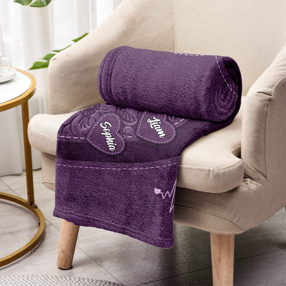 Grandma's Heart - Personalized Grandma Blanket