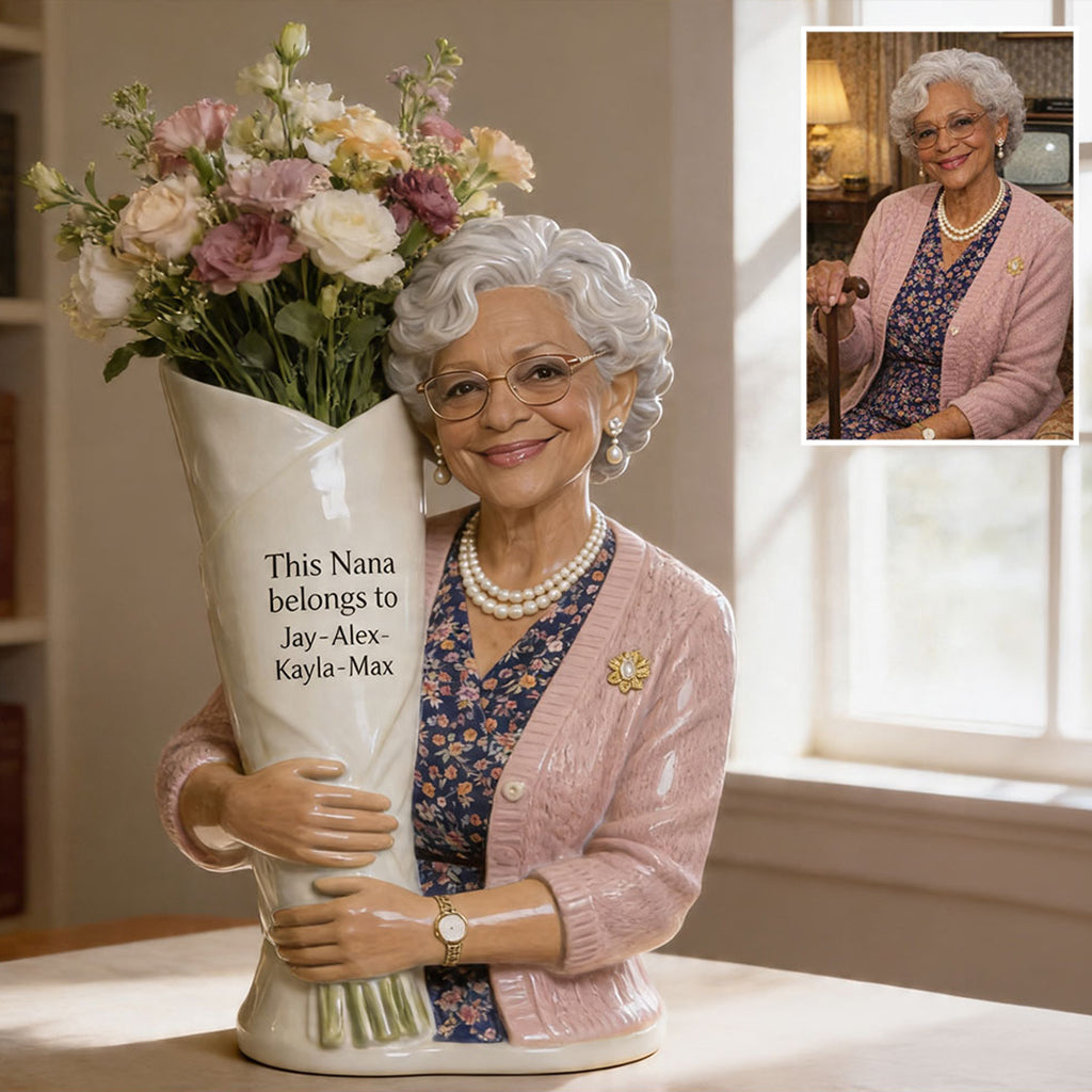 Flower Bouquet Vase - Personalized Grandma Acrylic Flower Vase