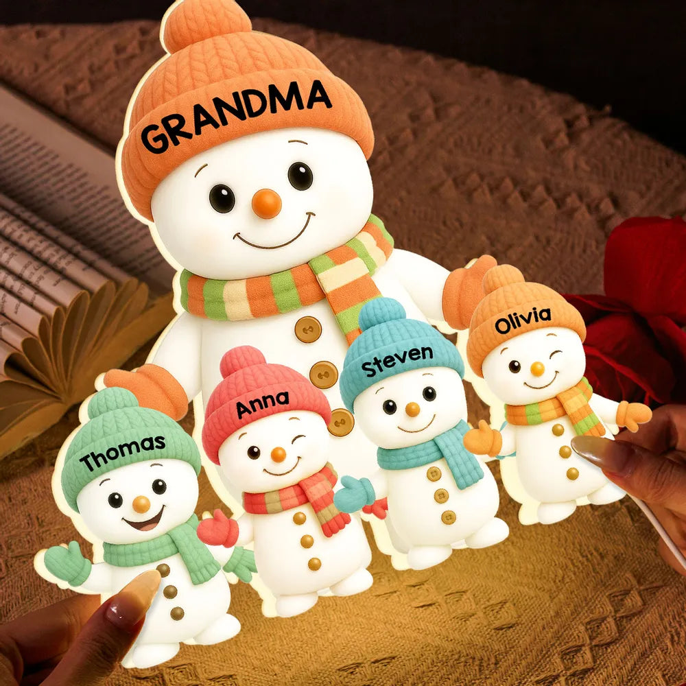 Personalized Acrylic Light Box Plaque with Family Names for Grandma