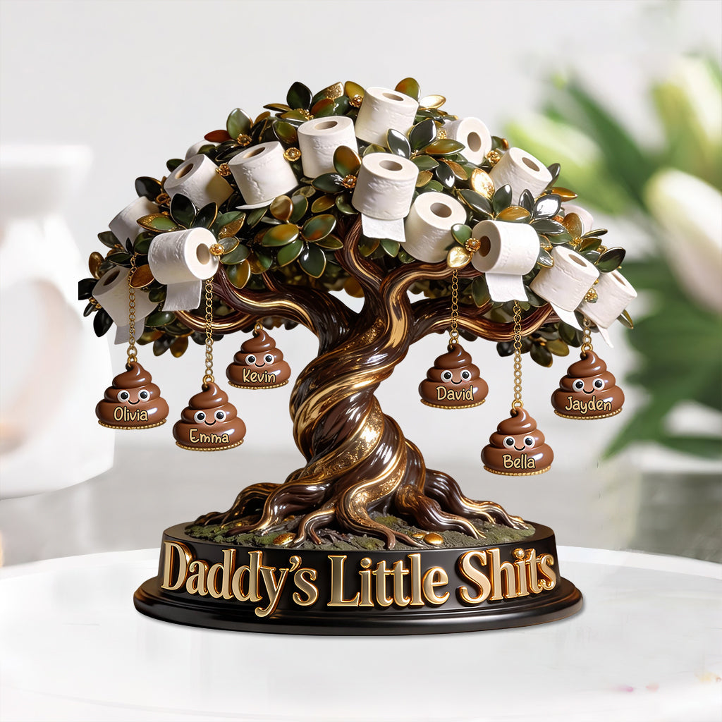 Daddy's Little Sh*ts - Personalized Father Custom Shaped Acrylic Plaque
