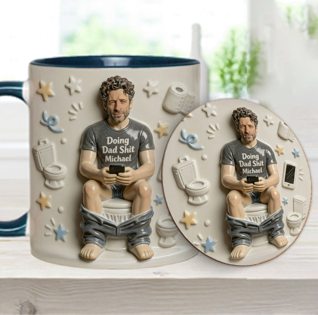 Best Time Of Day - Personalized Father Accent Mug & Coaster