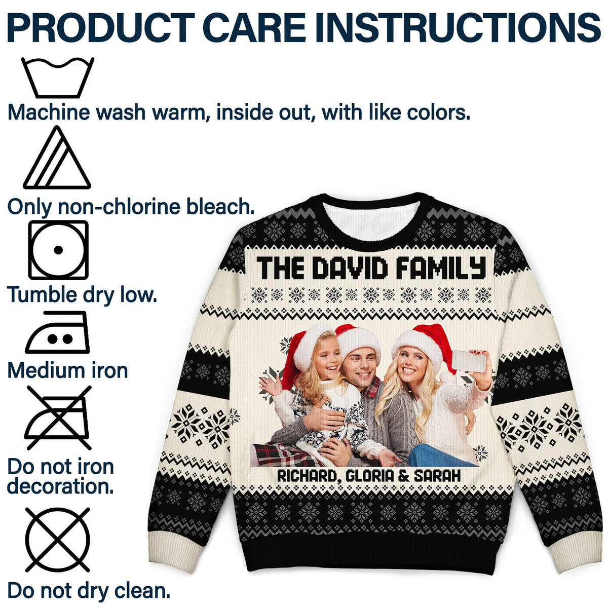 Personalized Christmas Printed Sweatshirt with Custom Family Photo – Cozy Holiday Keepsake & Unique Gift for Parents or Grandparents