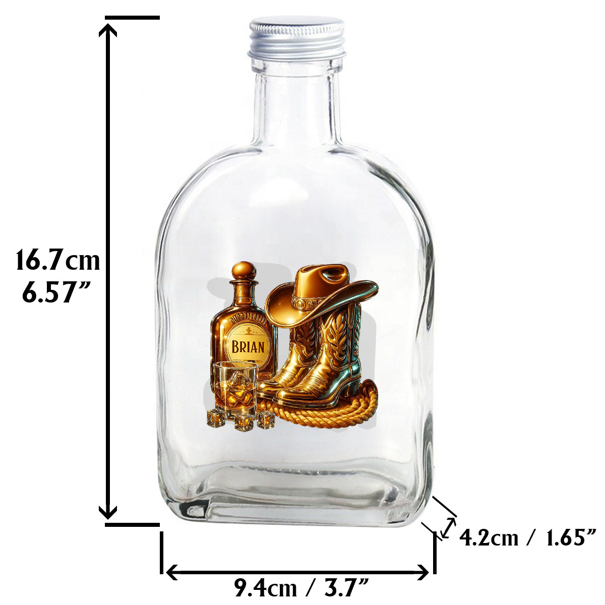 Cowboy Boots Hat - Personalized Whisky Wine Bottle