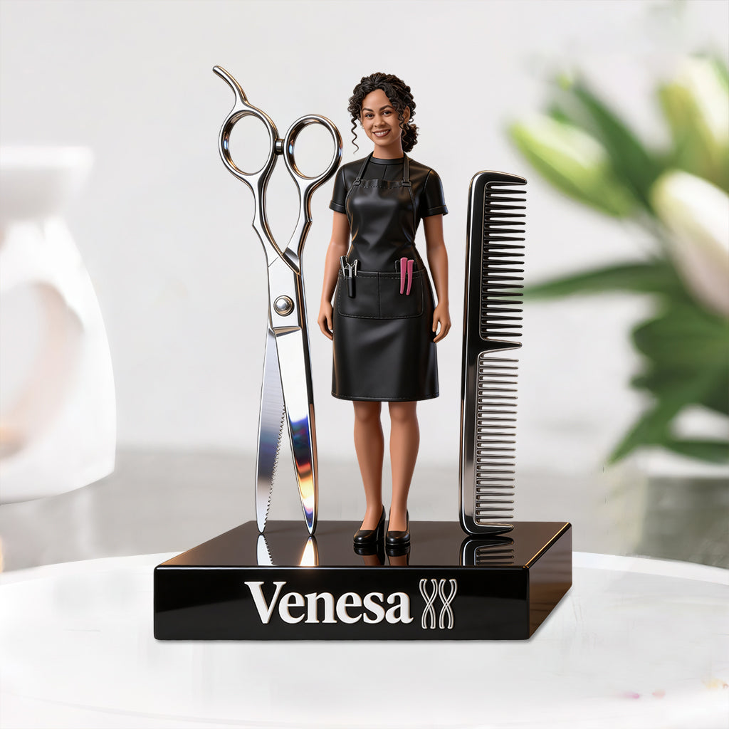 Hairdresser Gift, Hair Stylist Gift - Personalized Hairdresser Custom Shaped Acrylic Plaque