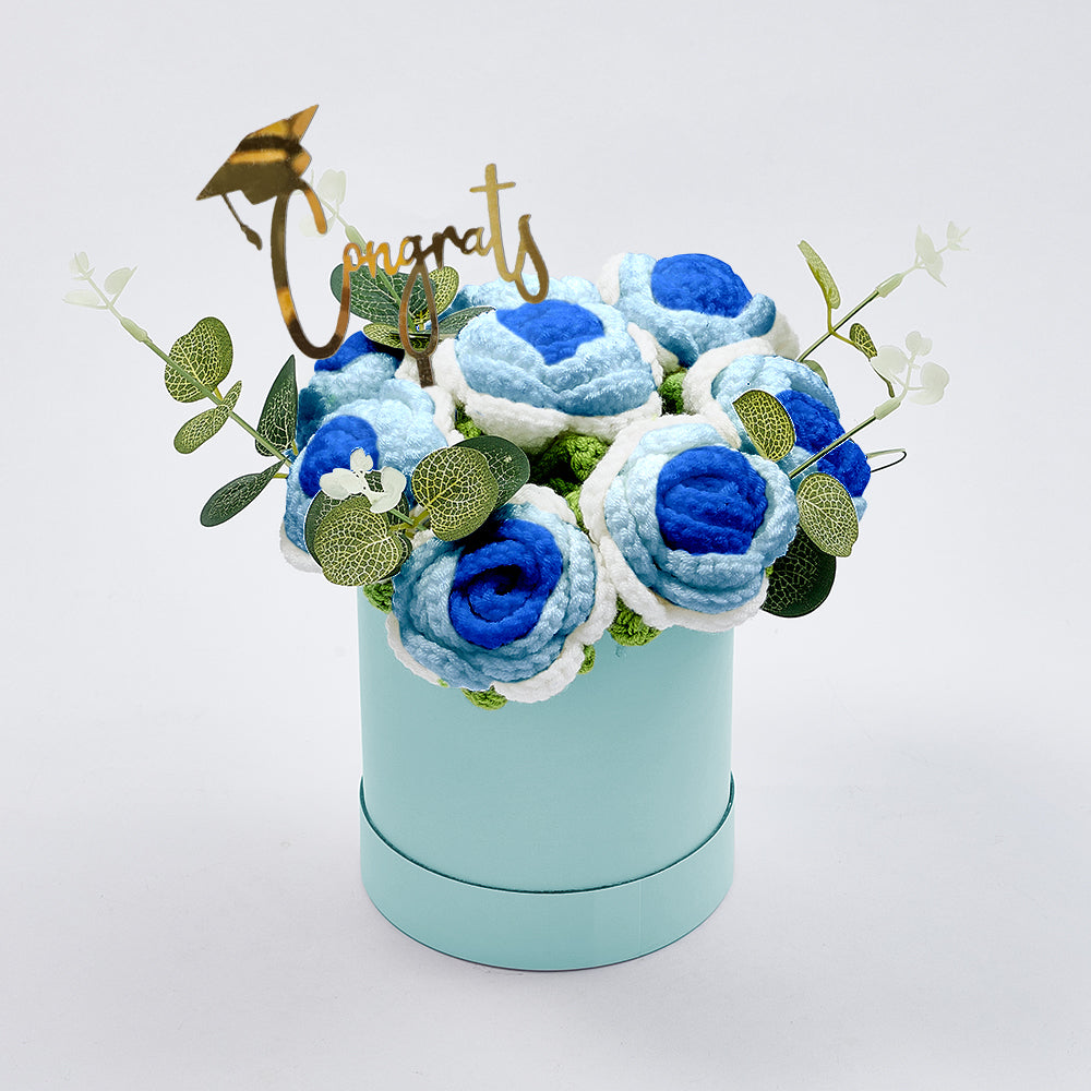 Congratulations Graduate - Personalized Graduation Crochet Flowers Graduation Gift Box