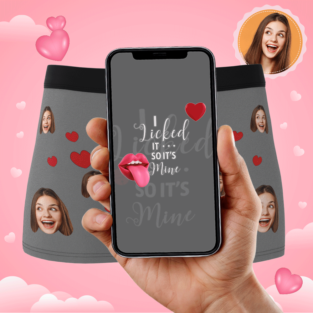 It's Mine Custom Wife Or Girlfriend Face Boxers AR View - Personalized Couple Men's boxer briefs