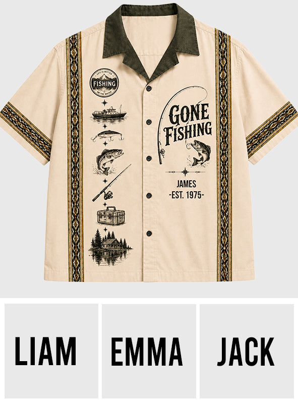 Gone Fishing - Personalized Fishing Hawaiian Shirt