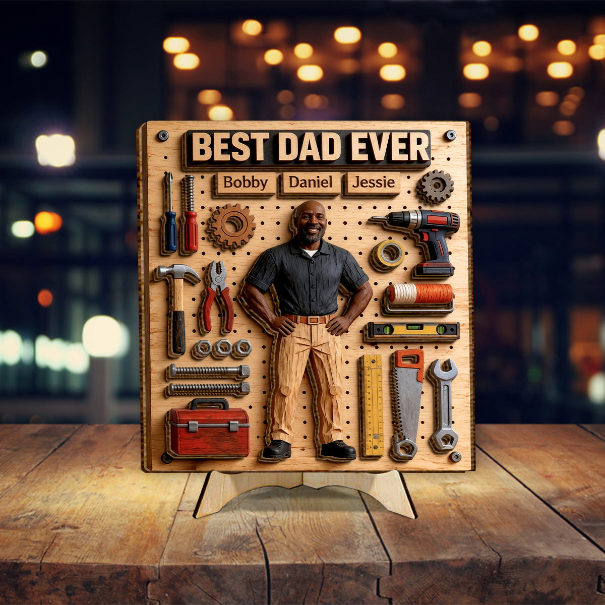 Dad Fixer Of All Things - Personalized Father 2 Layered Wood Sign / Wood Plaque