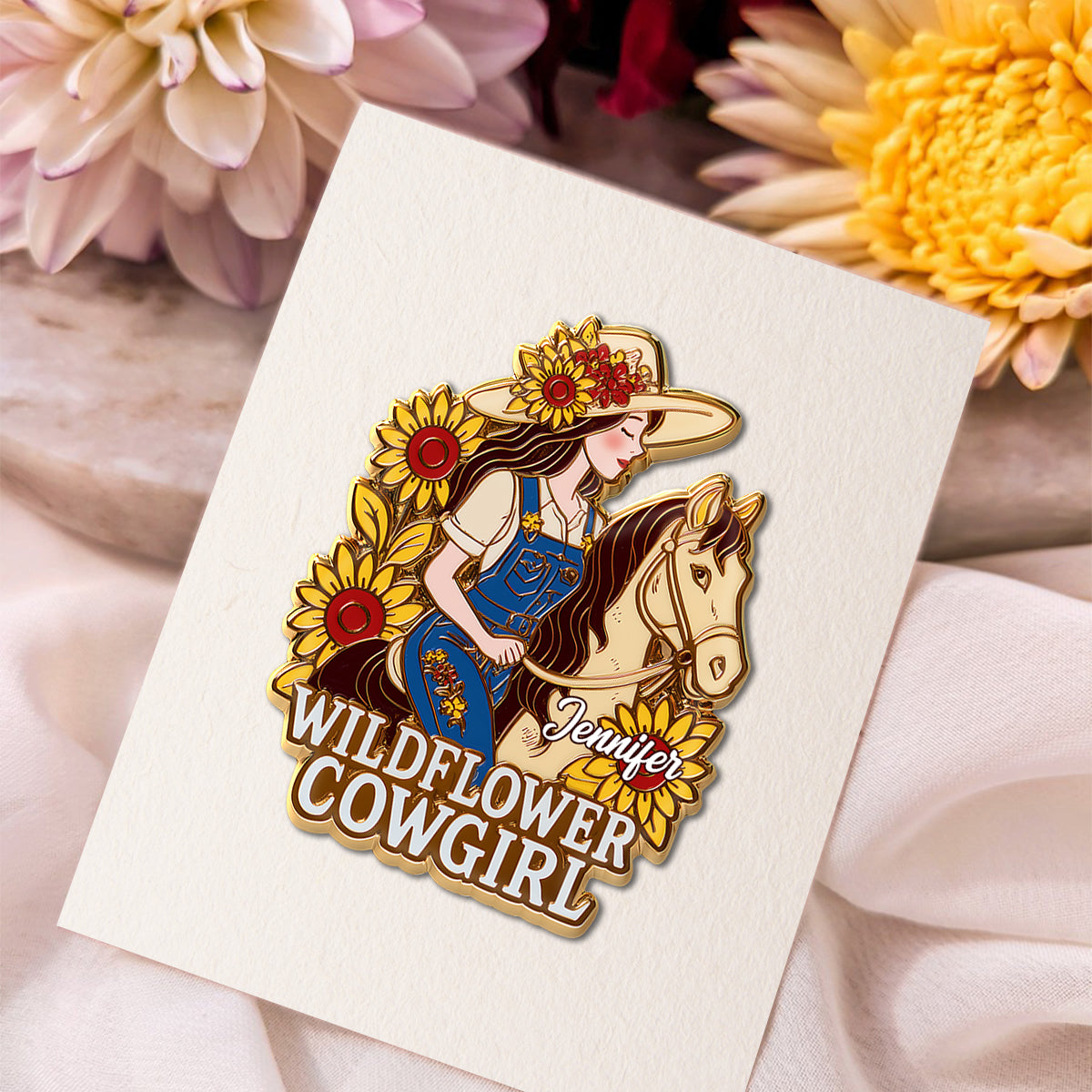 Cowgirl Wildflower - Personalized Cowgirl Pin