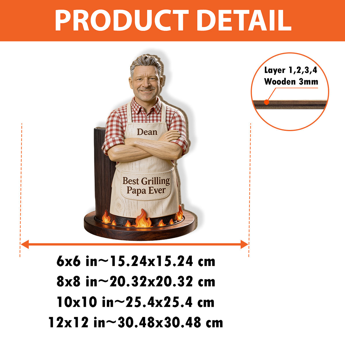Best Dad Ever - Personalized Wooden Grilling Utensils Holder