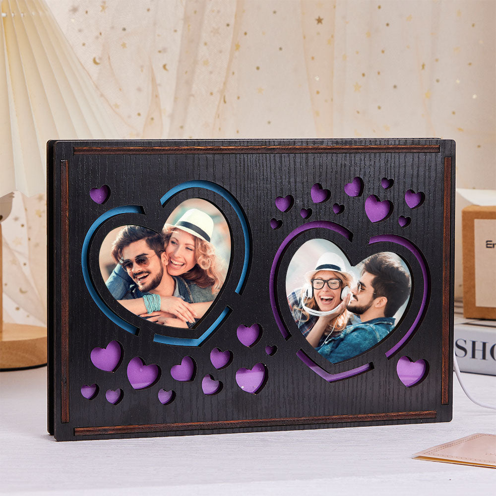 Custom Heart Photo Heart Photo Lamp - gift for boyfriend, girlfriend - Personalized Lamp