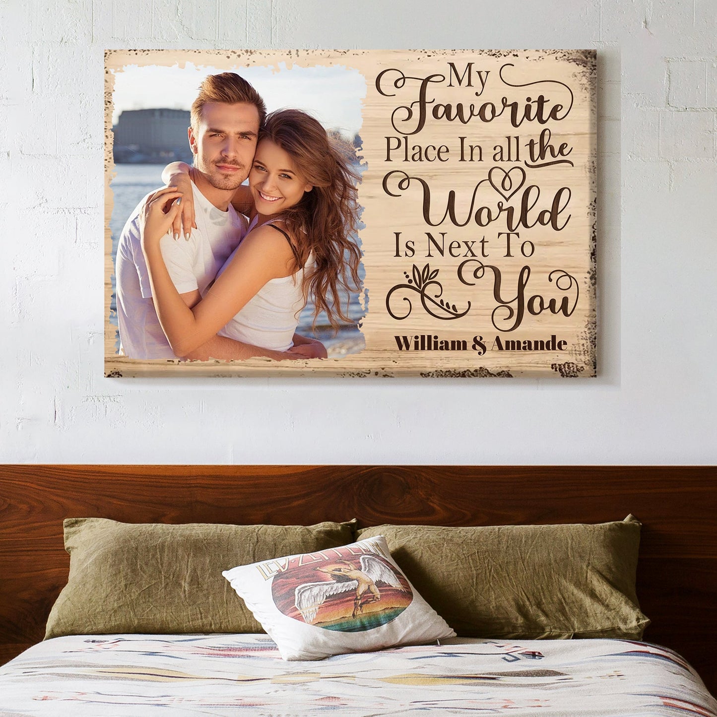 Personalized Poster/Canvas - My Favorite Place In All the World Is Next To You - Valentine's Day Gift for Couples