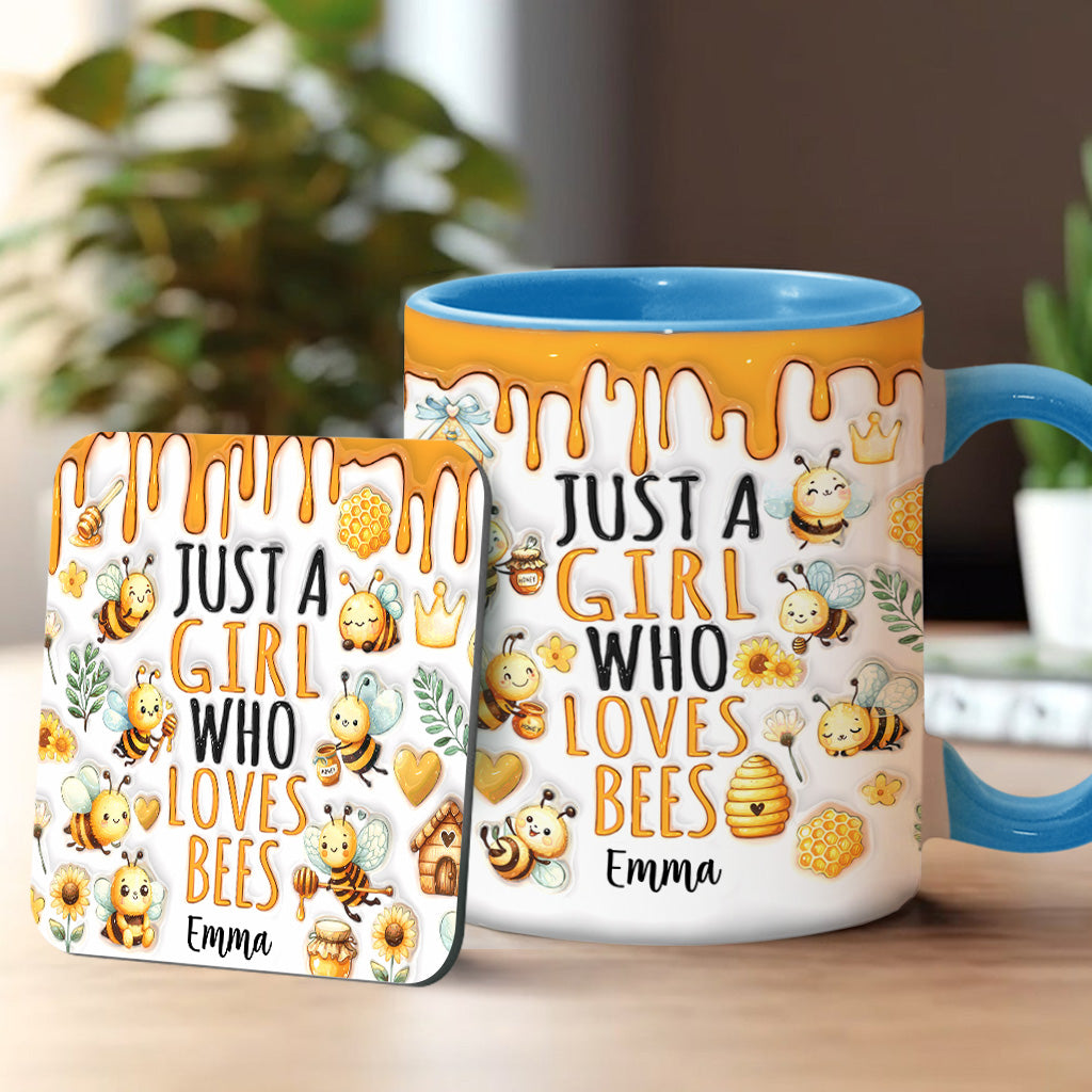 Just A Girl Who Loves Bees - Personalized Bee Accent Mug