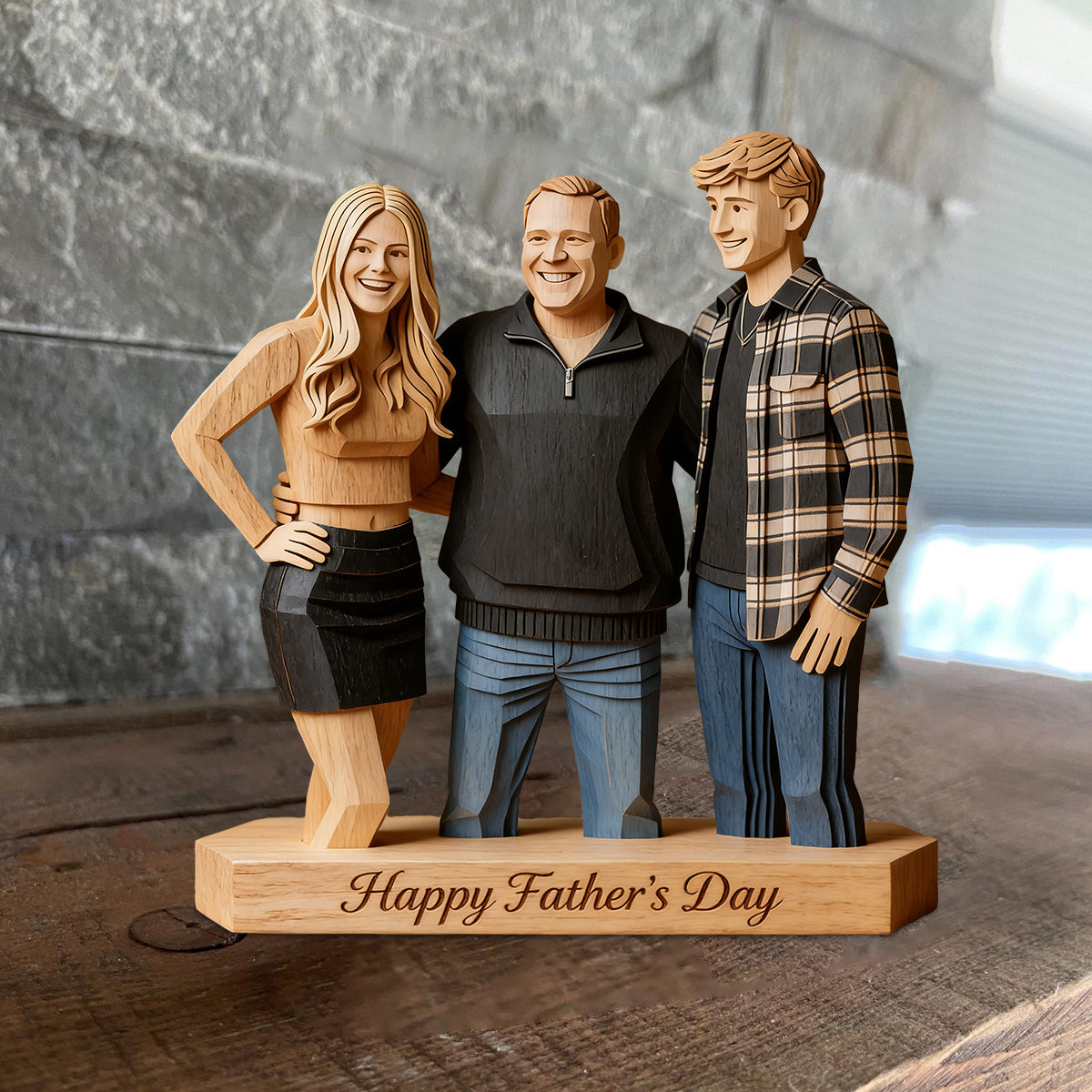 Custom Any Photo - Personalized Father Custom Shaped Wood Plaque