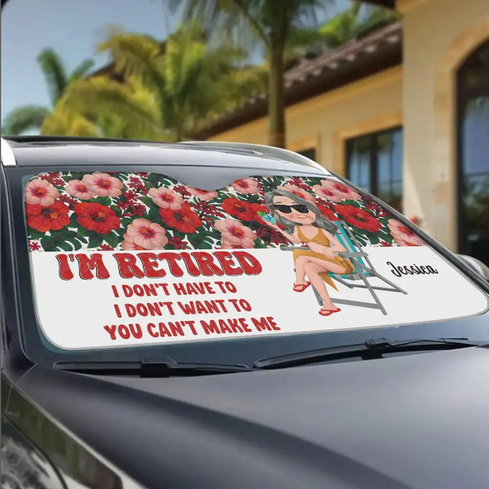 Retired Women Tropical Floral Car Sunshade Gift