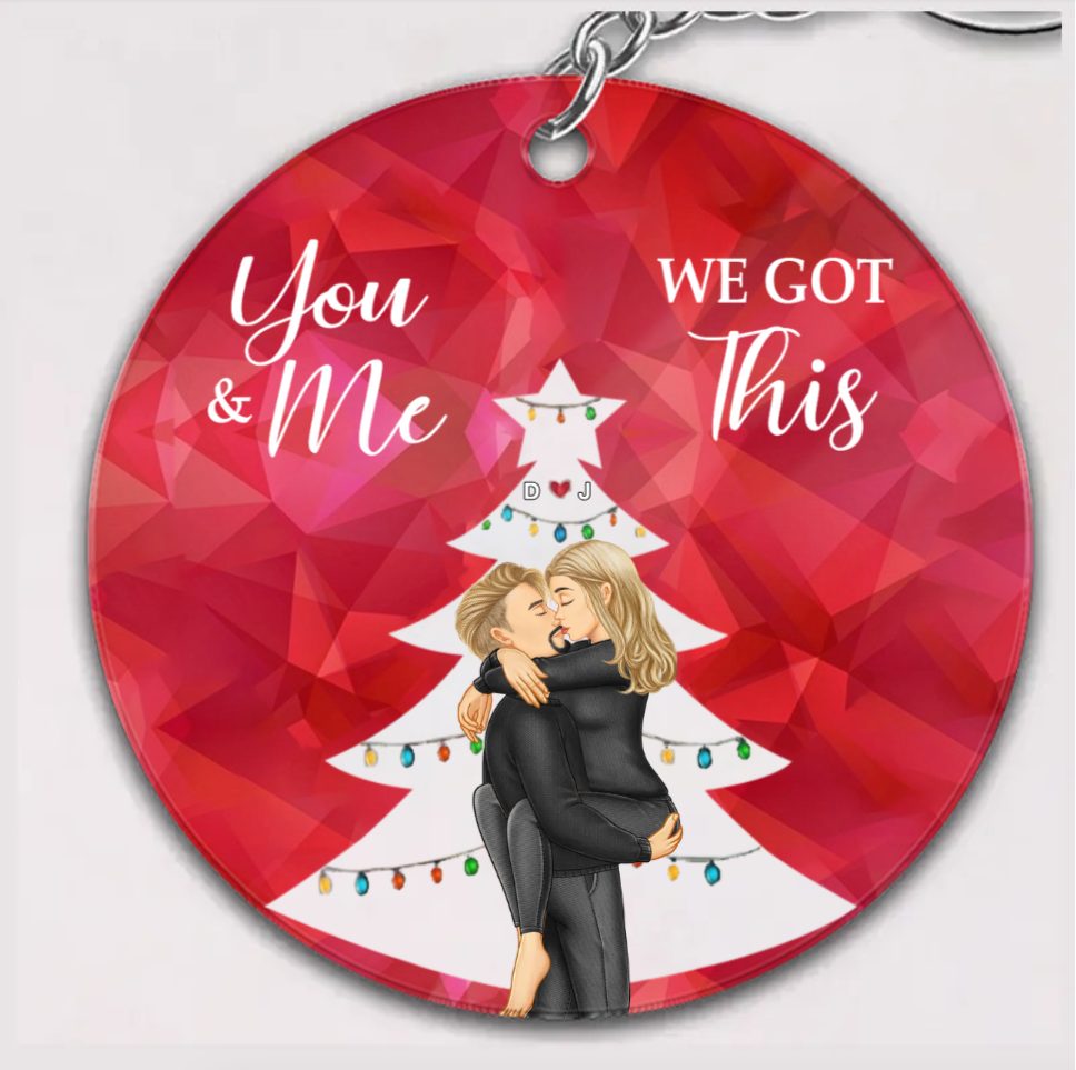 From Our First Kiss Till Our Last Breath Christmas Couple - Personalized Custom Shaped Ornament or Poster or Keychain or Plaque