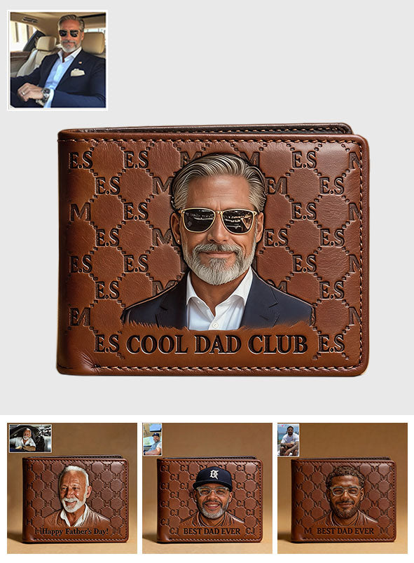 Custom Initial Monogram Gift For Father - Personalized Father Leather Wallet