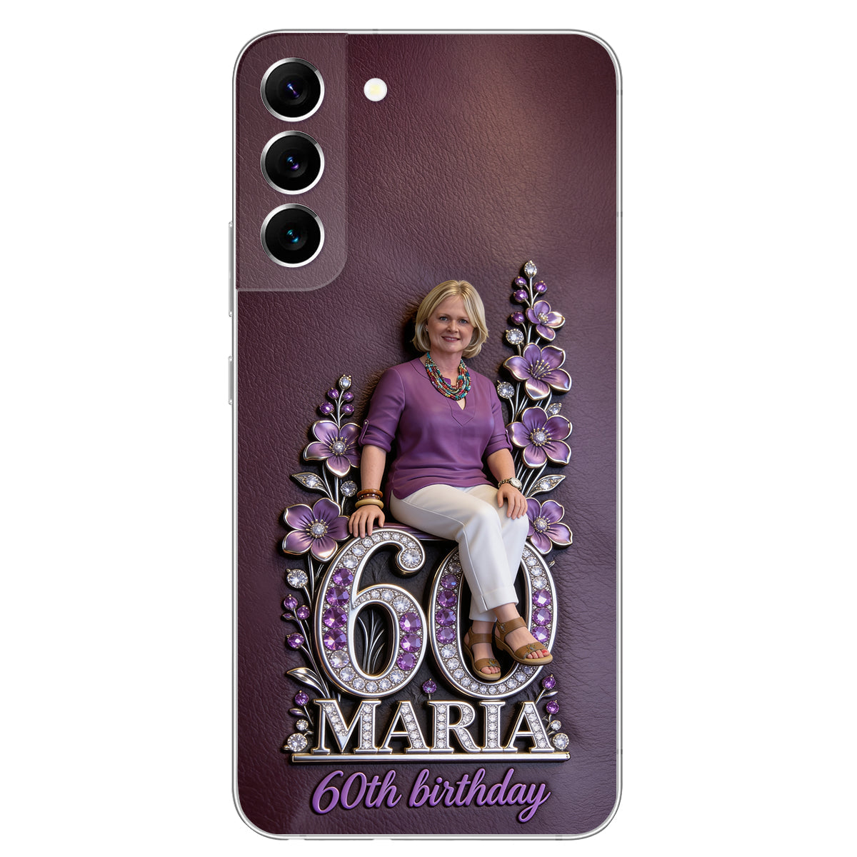 Custom Any Photo Perfect Gift For Mom, Grandma - Personalized Birthday 3D Embossed Leather Phone Case