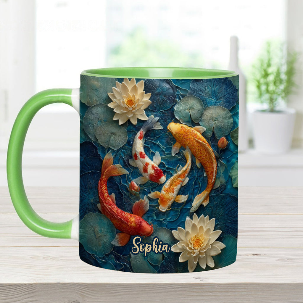 Beautiful Fish - Personalized Koi Fish Accent Mug