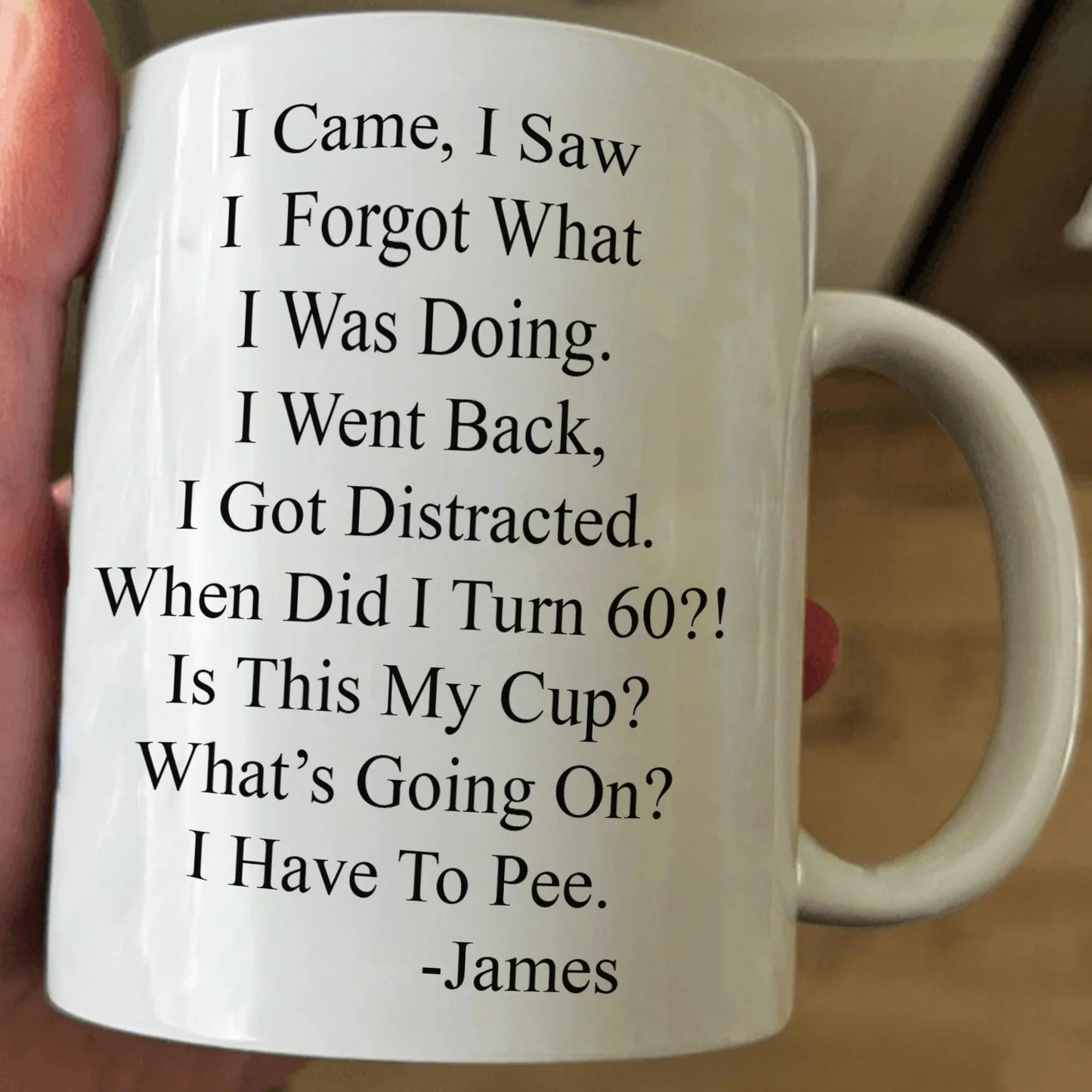 Funny Aging Quote Ceramic Mug, Personalized Daily Coffee Gift for Coworker or Friend, Cute Desk Laugh Gift