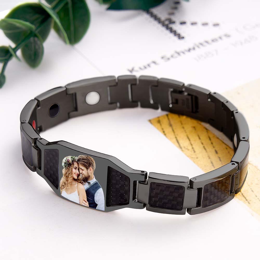 Any Photo - Personalized Photo ID Bar Men's Bracelet Bangle