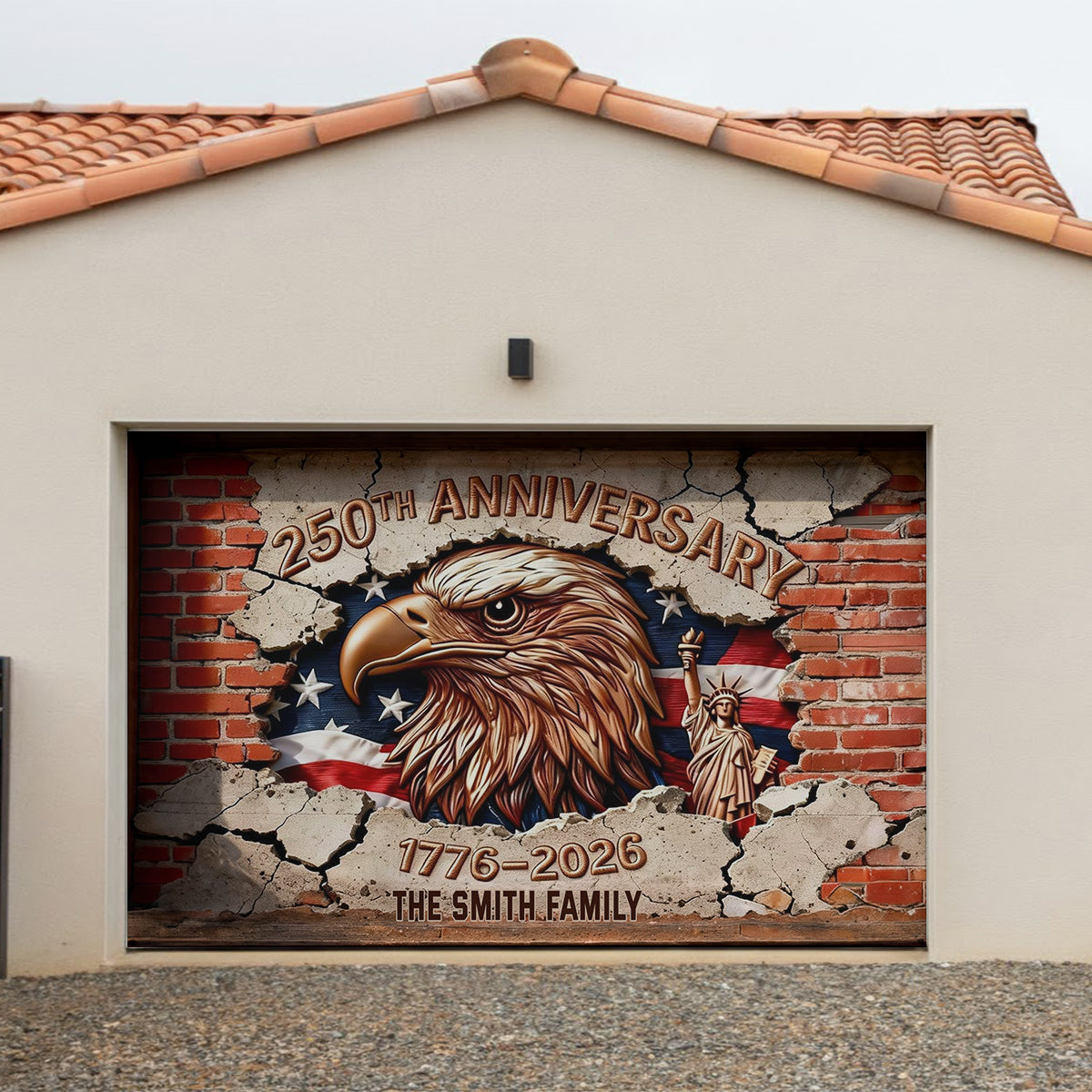 250 Years Of Blessing - Personalized Patriot Garage Door Banner