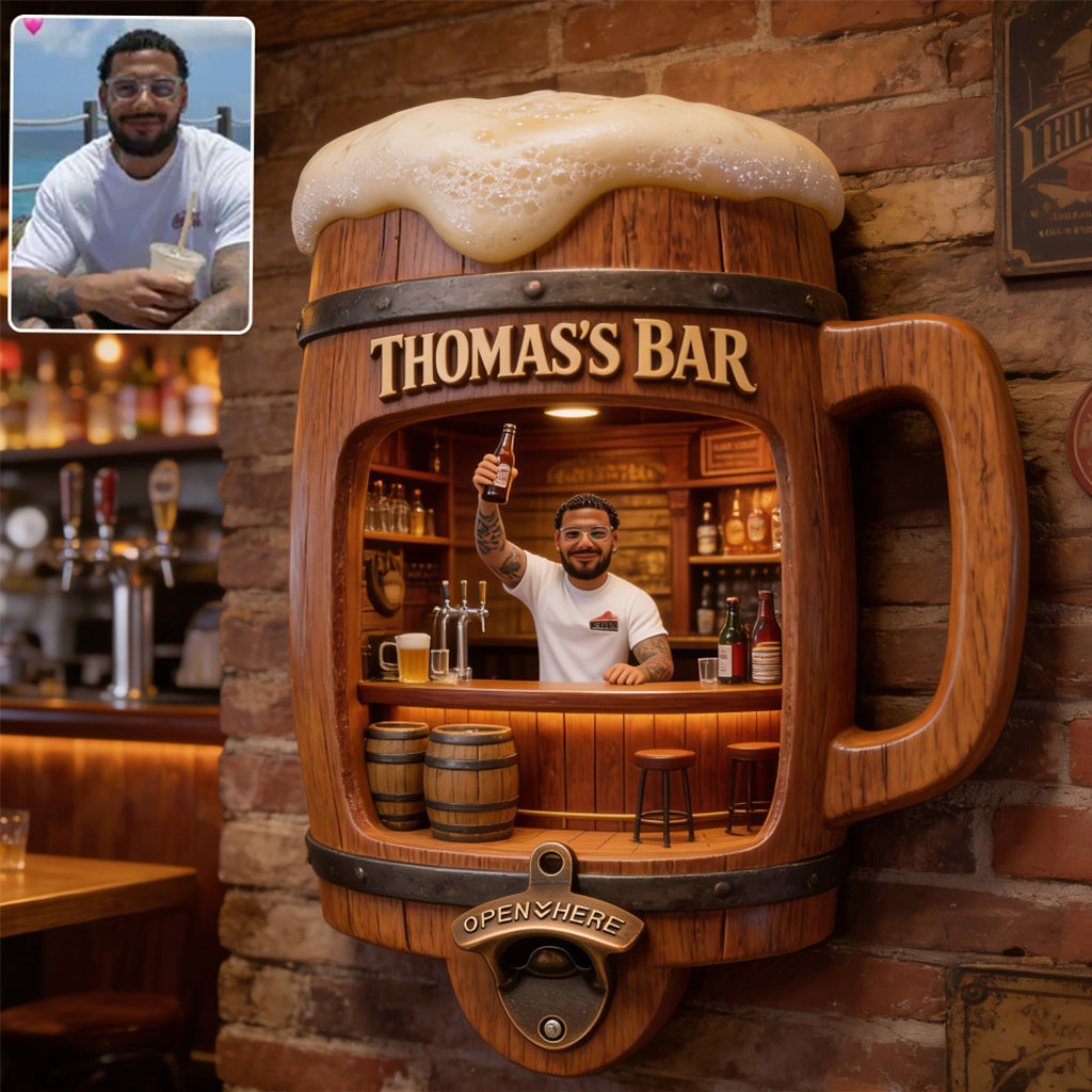 Funny Wall-Mounted Bottle Opener, Bar Custom Decoration - Personalized Beer Wall Bottle Opener