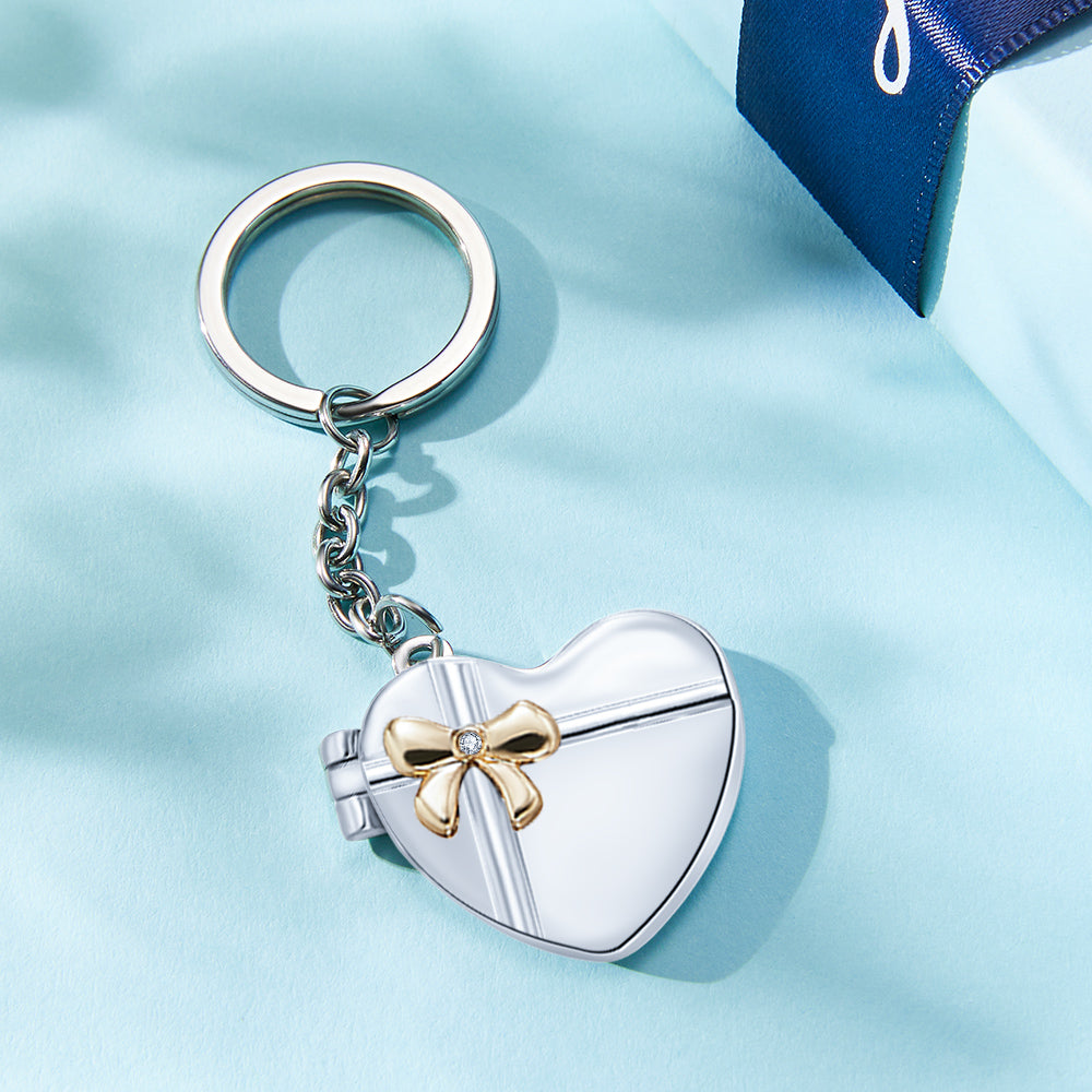 Heart Gift Locket - Personalized Couple Photo Hear Locket Keychain