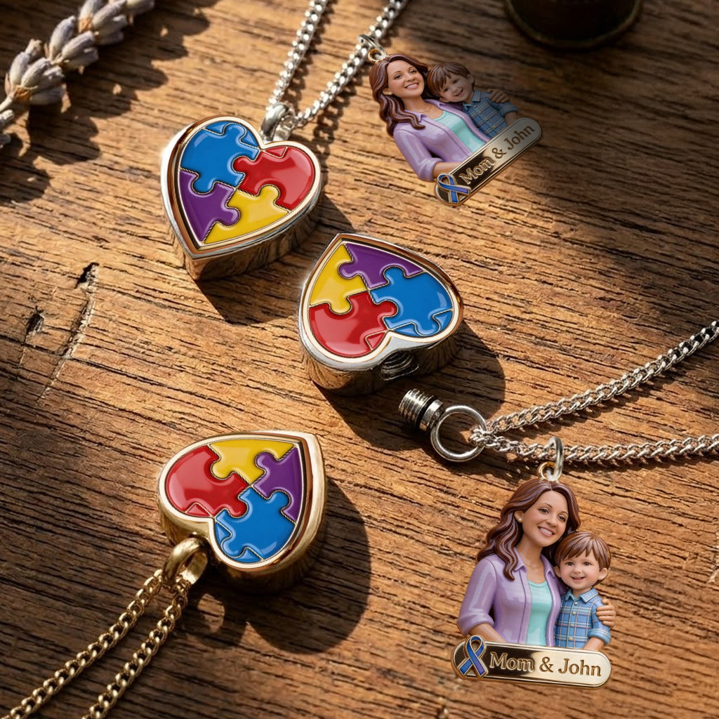 Love Accept Understand - Personalized Autism Awareness Urn Pendant Necklace