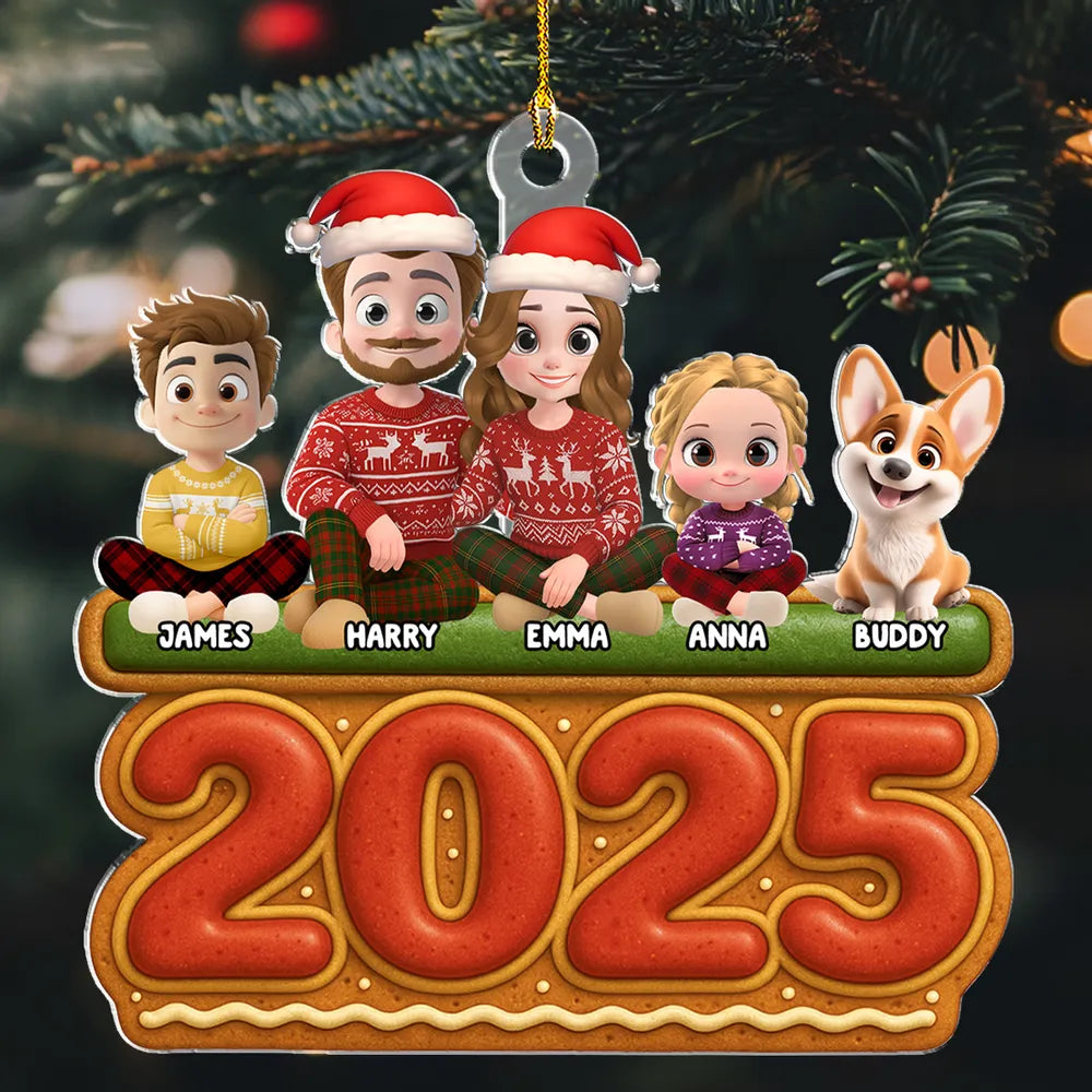 "2025 Family Christmas" Acrylic Ornament – Personalized Holiday Gift for Families