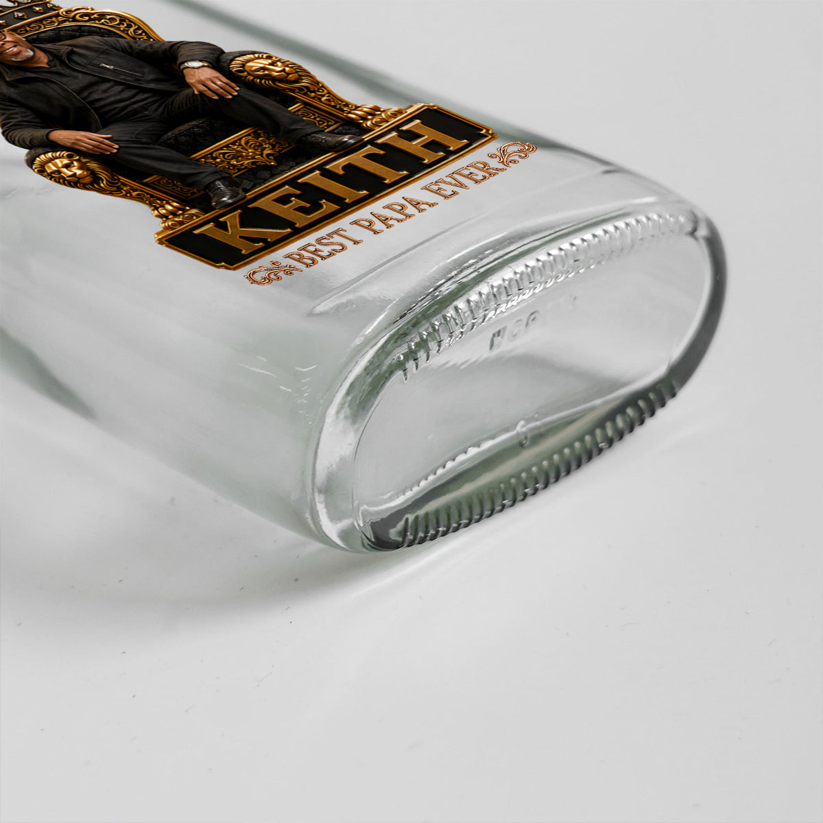Gift For Black King, Custom Gift Father's Day - Personalized Father Whiskey Bottle & Glass