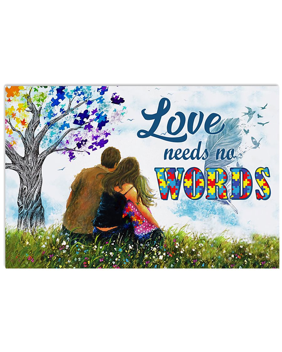 Autism Love Needs No Words - Autism Awareness Poster 0921