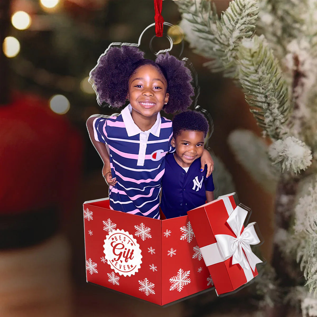 Personalized Best Gift Box Ornament - Treasure Your Loved Ones Forever