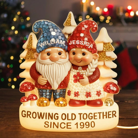 Growing Old Together Custom Acrylic Light Box, Cozy Winter Couple Scene, Soft Atmosphere Lighting Romantic Gift for Couples