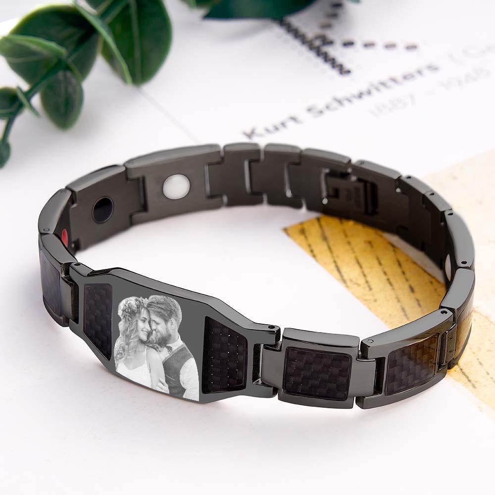 Any Photo - Personalized Photo ID Bar Men's Bracelet Bangle